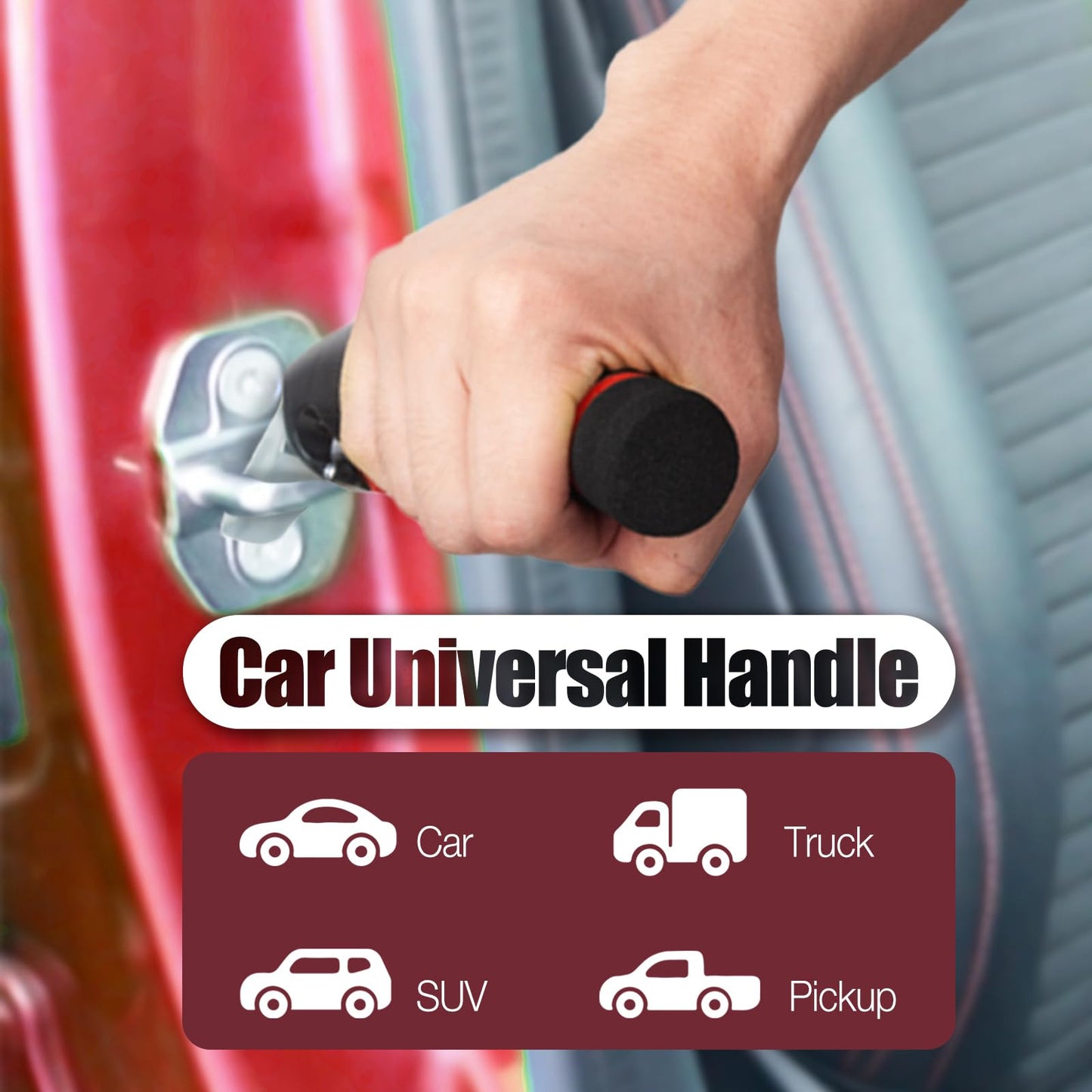 KOUNATSURI Car Door Handle for Elderly Car Assist Support Handle Multifunction Car Door Latch Bar for Seniors and Handicapped Blue and Red