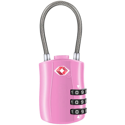 Diyife TSA Approved Luggage Locks with Flexible Steel Cable, Easy to Set up