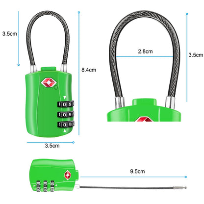 Diyife TSA Approved Luggage Locks with Flexible Steel Cable, Easy to Set up