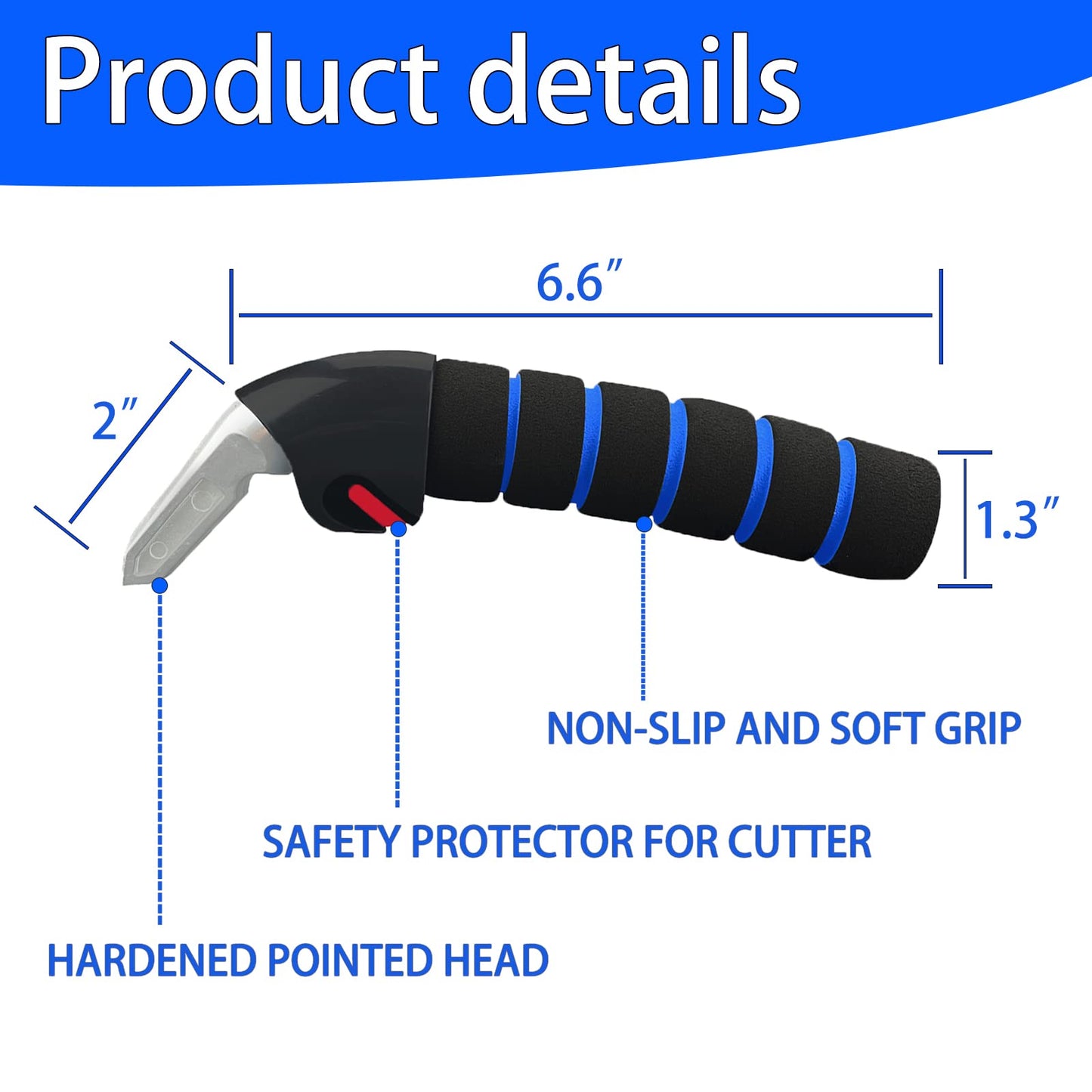 KOUNATSURI Car Door Handle for Elderly Car Assist Support Handle Multifunction Car Door Latch Bar for Seniors and Handicapped Blue and Red