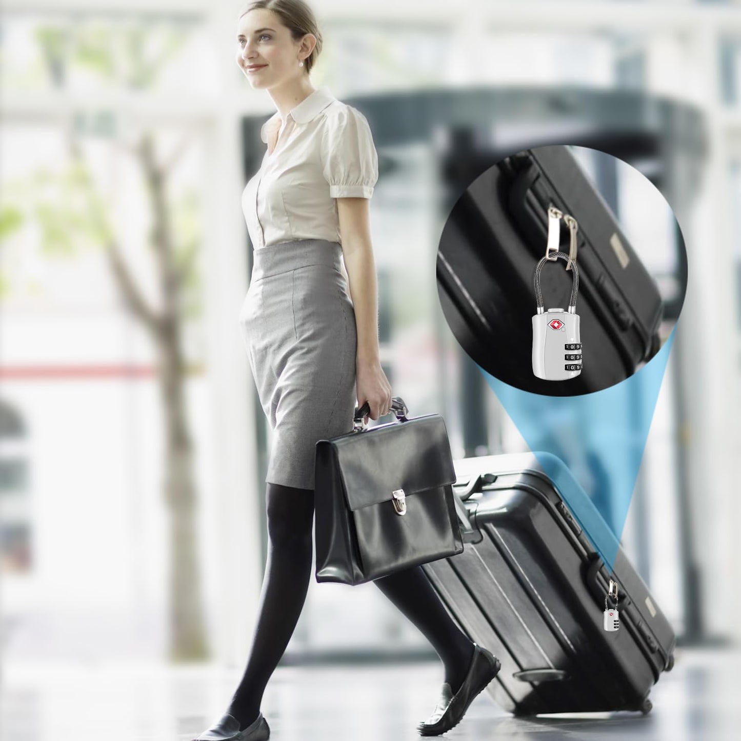 Diyife TSA Approved Luggage Locks with Flexible Steel Cable, Easy to Set up