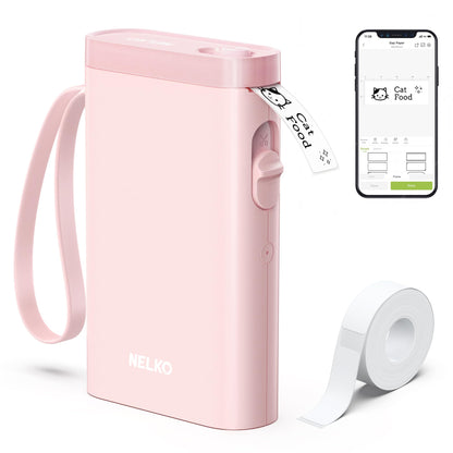 Nelko Label Maker P21 Portable Bluetooth Sticker Printer with Tape, White