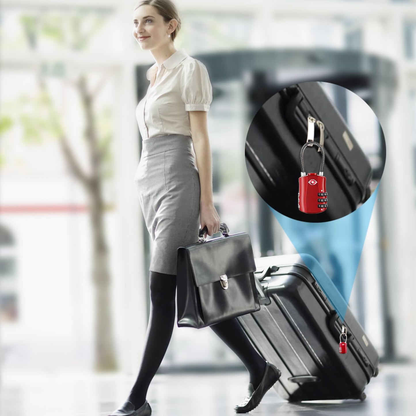 Diyife TSA Approved Luggage Locks with Flexible Steel Cable, Easy to Set up
