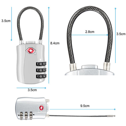Diyife TSA Approved Luggage Locks with Flexible Steel Cable, Easy to Set up