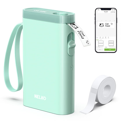 Nelko Label Maker P21 Portable Bluetooth Sticker Printer with Tape, White