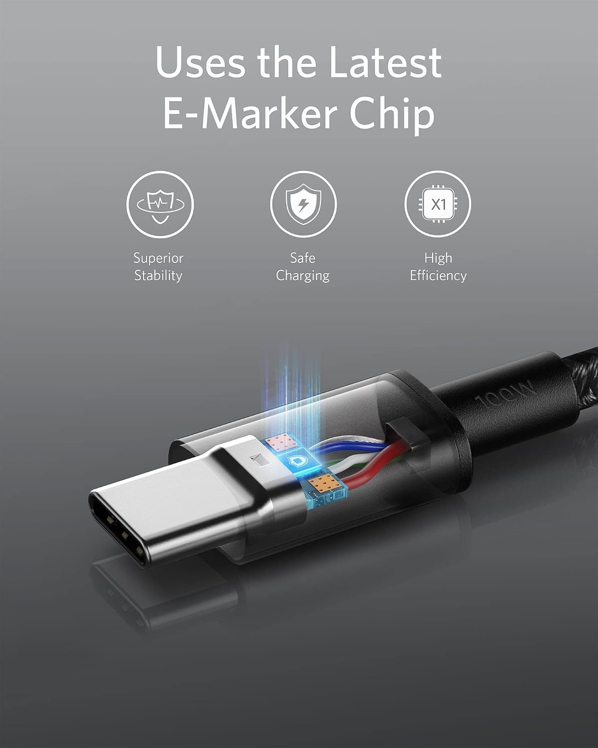Anker USB C to USB C Charger Cable, 100W Fast Charging Cable (6 ft/1.8m)