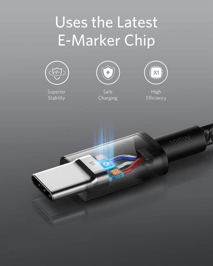 Anker USB C to USB C Charger Cable, 100W Fast Charging Cable (6 ft/1.8m)