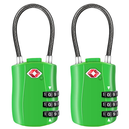 Diyife TSA Approved Luggage Locks with Flexible Steel Cable, Easy to Set up