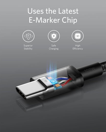 Anker USB C to USB C Charger Cable, 100W Fast Charging Cable (6 ft/1.8m)