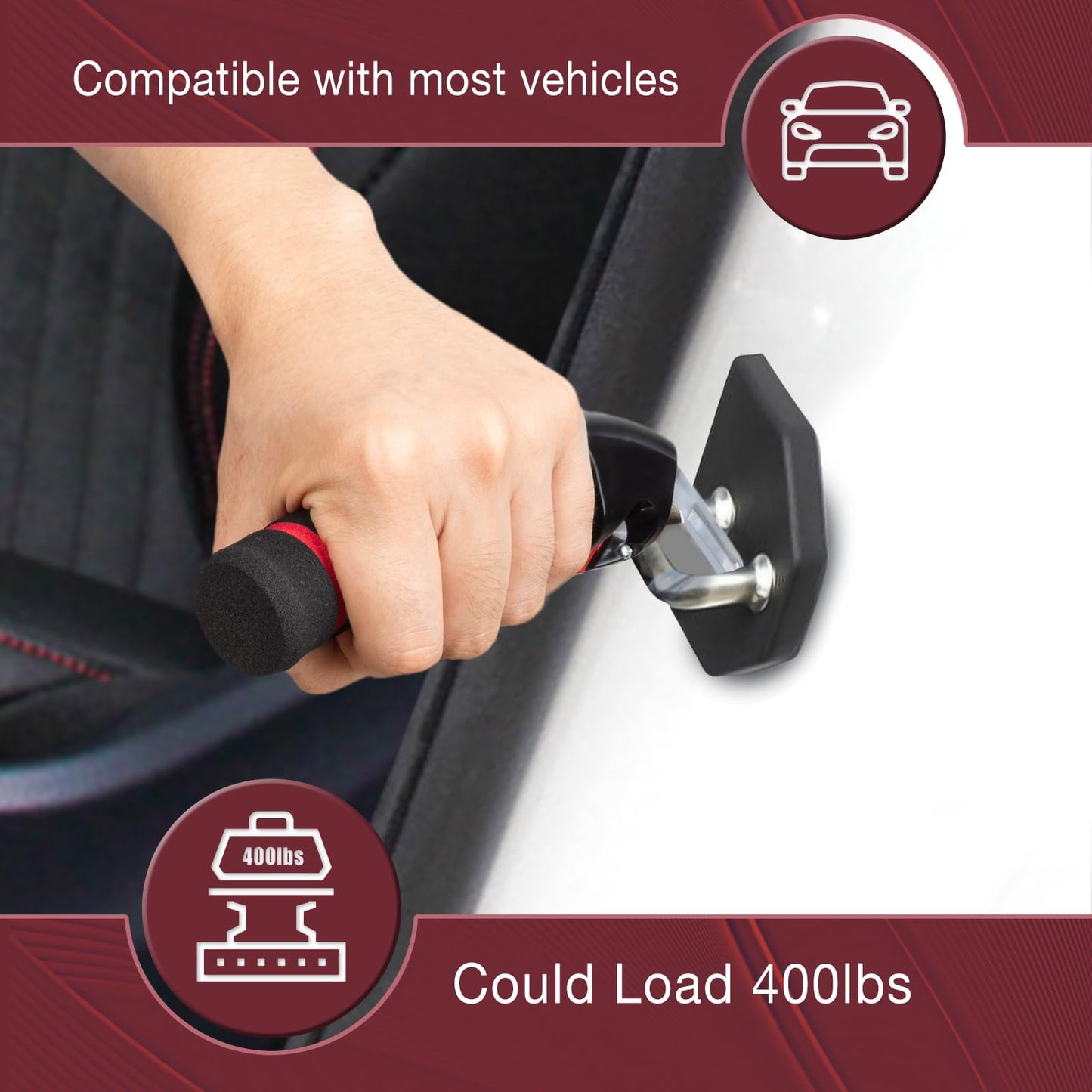 KOUNATSURI Car Door Handle for Elderly Car Assist Support Handle Multifunction Car Door Latch Bar for Seniors and Handicapped Blue and Red