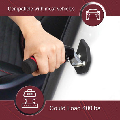 KOUNATSURI Car Door Handle for Elderly Car Assist Support Handle Multifunction Car Door Latch Bar for Seniors and Handicapped Blue and Red