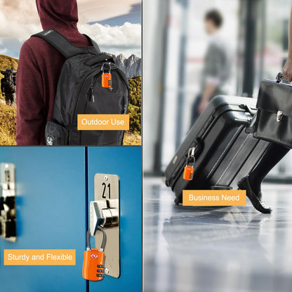 Diyife TSA Approved Luggage Locks with Flexible Steel Cable, Easy to Set up