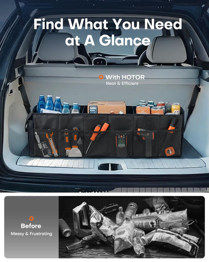 HOTOR Car Boot Oganiser - Auto Trunk Organizer Collapsible 2 Compartments