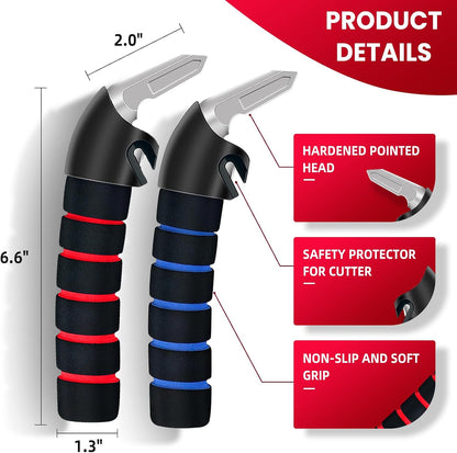 KOUNATSURI Car Door Handle for Elderly Car Assist Support Handle Multifunction Car Door Latch Bar for Seniors and Handicapped Blue and Red
