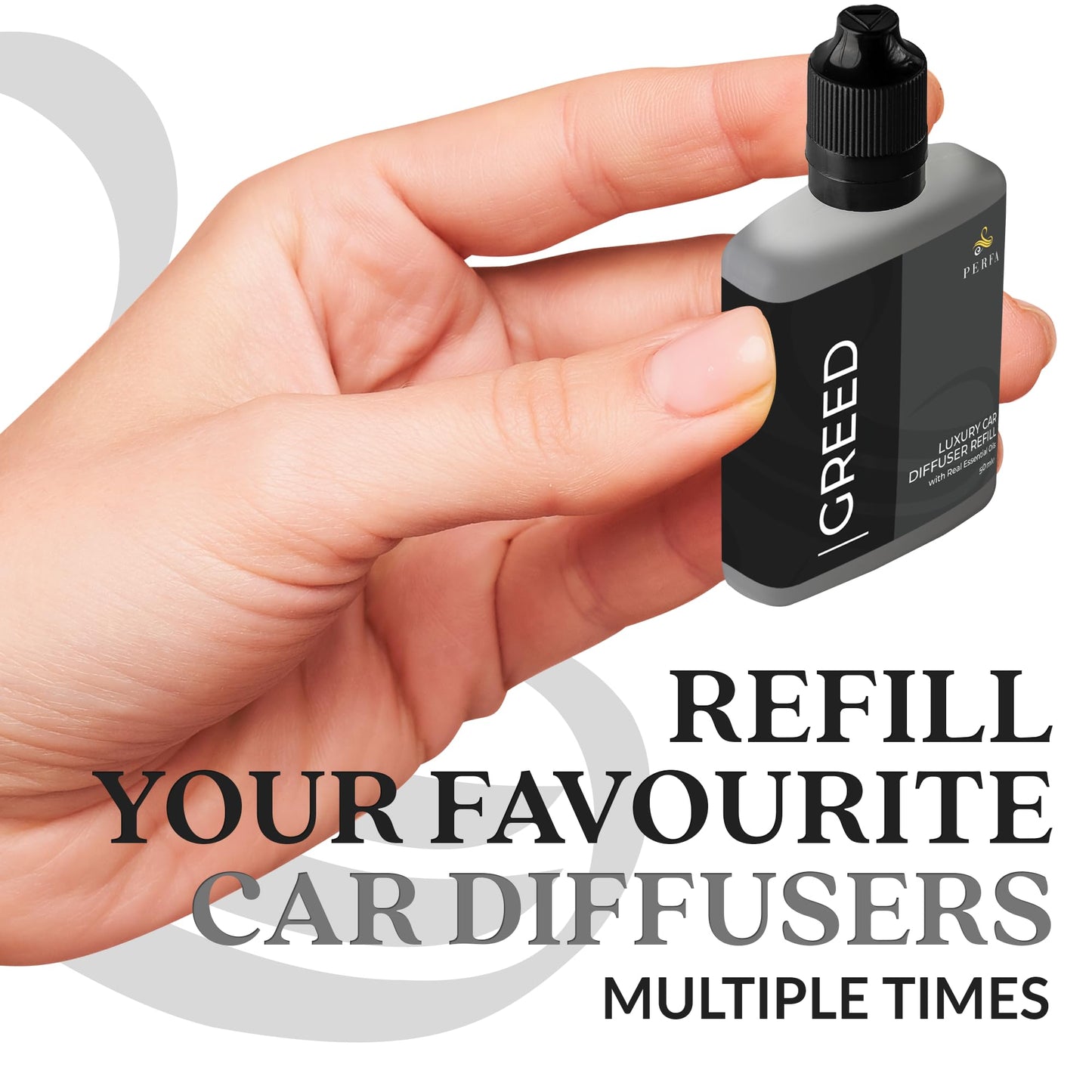 Creed Car Air Freshener for Men | Aventos Perfume Inspired Car Fragrances | Strong Freshener with Odor Eliminator Technology | Automotive Air Freshener | Greed Scent by Perfa
