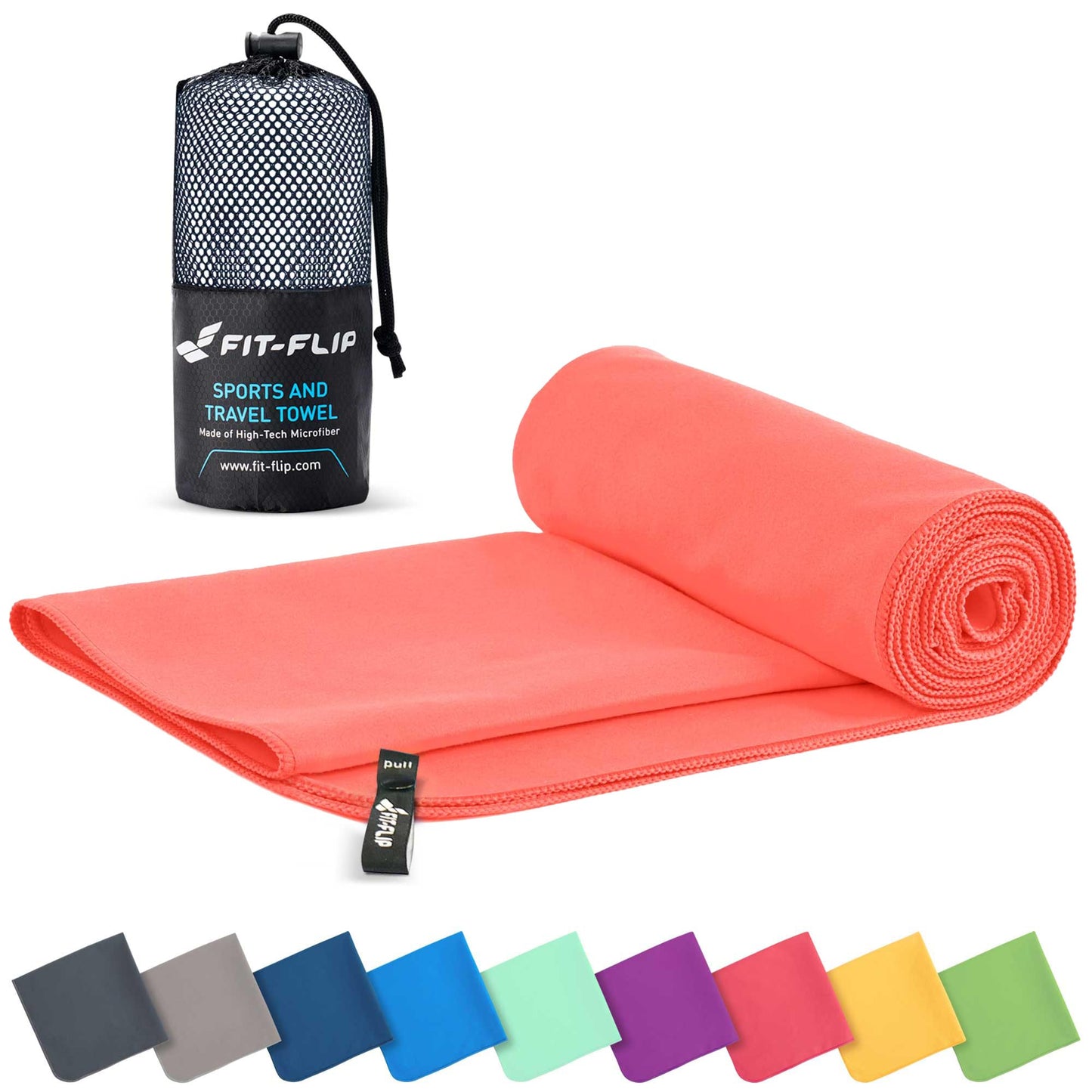 Fit-Flip Microfibre Towel - Compact, Ultra lightweight & Quick dry