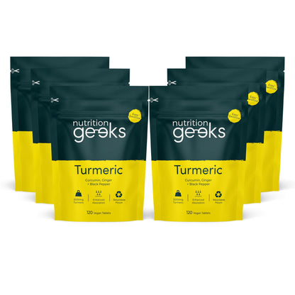 Turmeric Tablets 2000mg with Black Pepper & Ginger - 120 High Strength Curcumin Supplements - Easy Swallow Tablets (Not Turmeric Capsules or Powder) - Vegan - UK Made