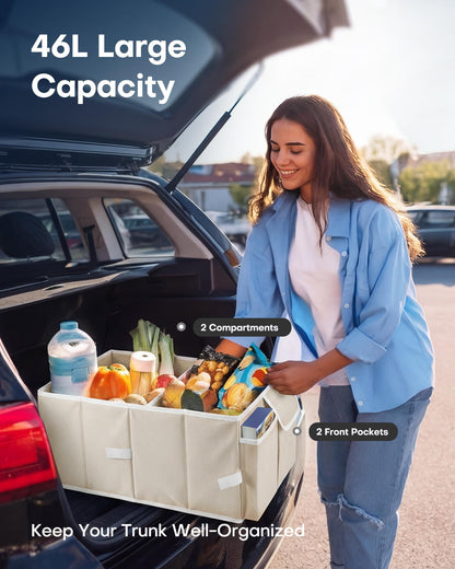HOTOR Car Boot Oganiser - Auto Trunk Organizer Collapsible 2 Compartments