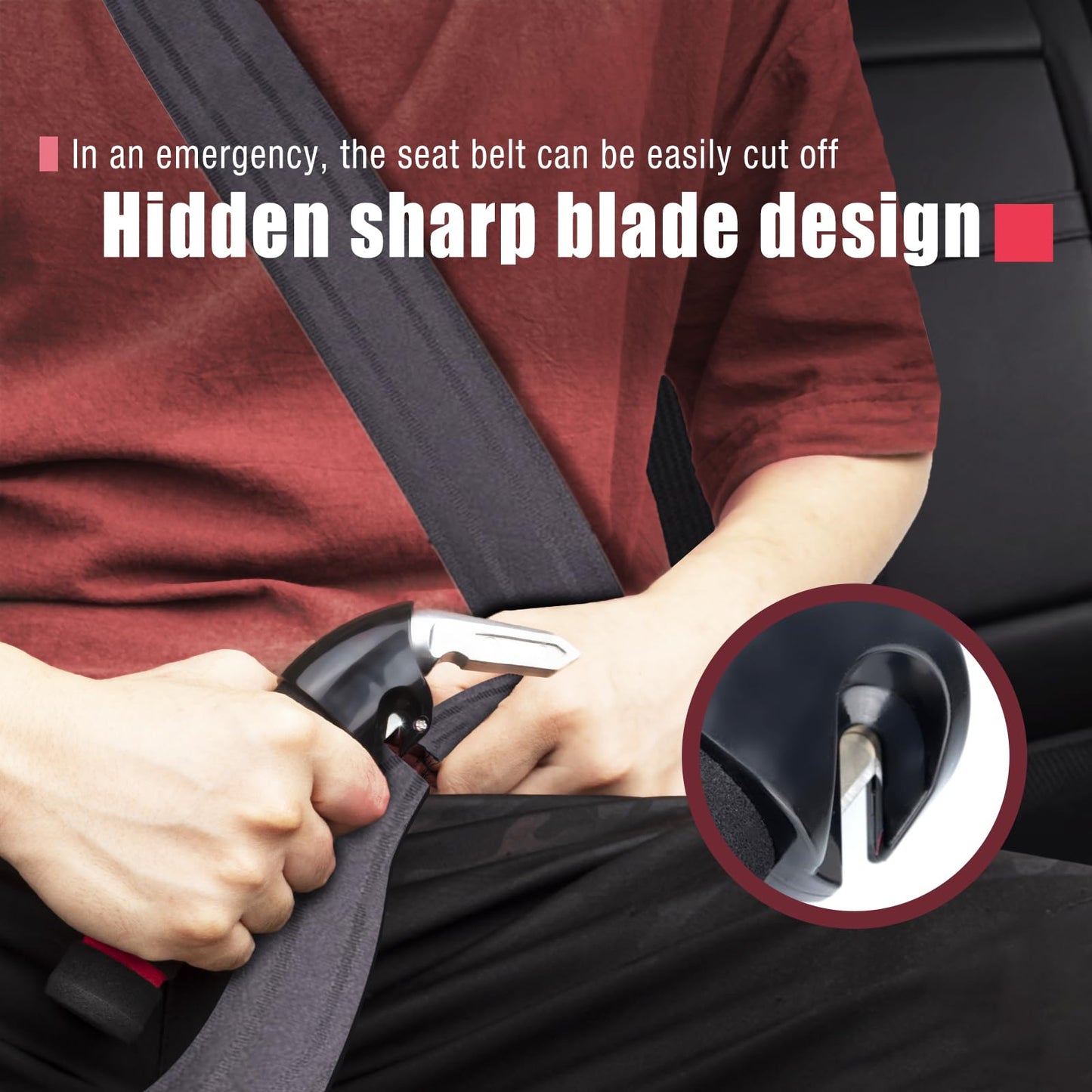 KOUNATSURI Car Door Handle for Elderly Car Assist Support Handle Multifunction Car Door Latch Bar for Seniors and Handicapped Blue and Red