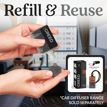 Creed Car Air Freshener for Men | Aventos Perfume Inspired Car Fragrances | Strong Freshener with Odor Eliminator Technology | Automotive Air Freshener | Greed Scent by Perfa