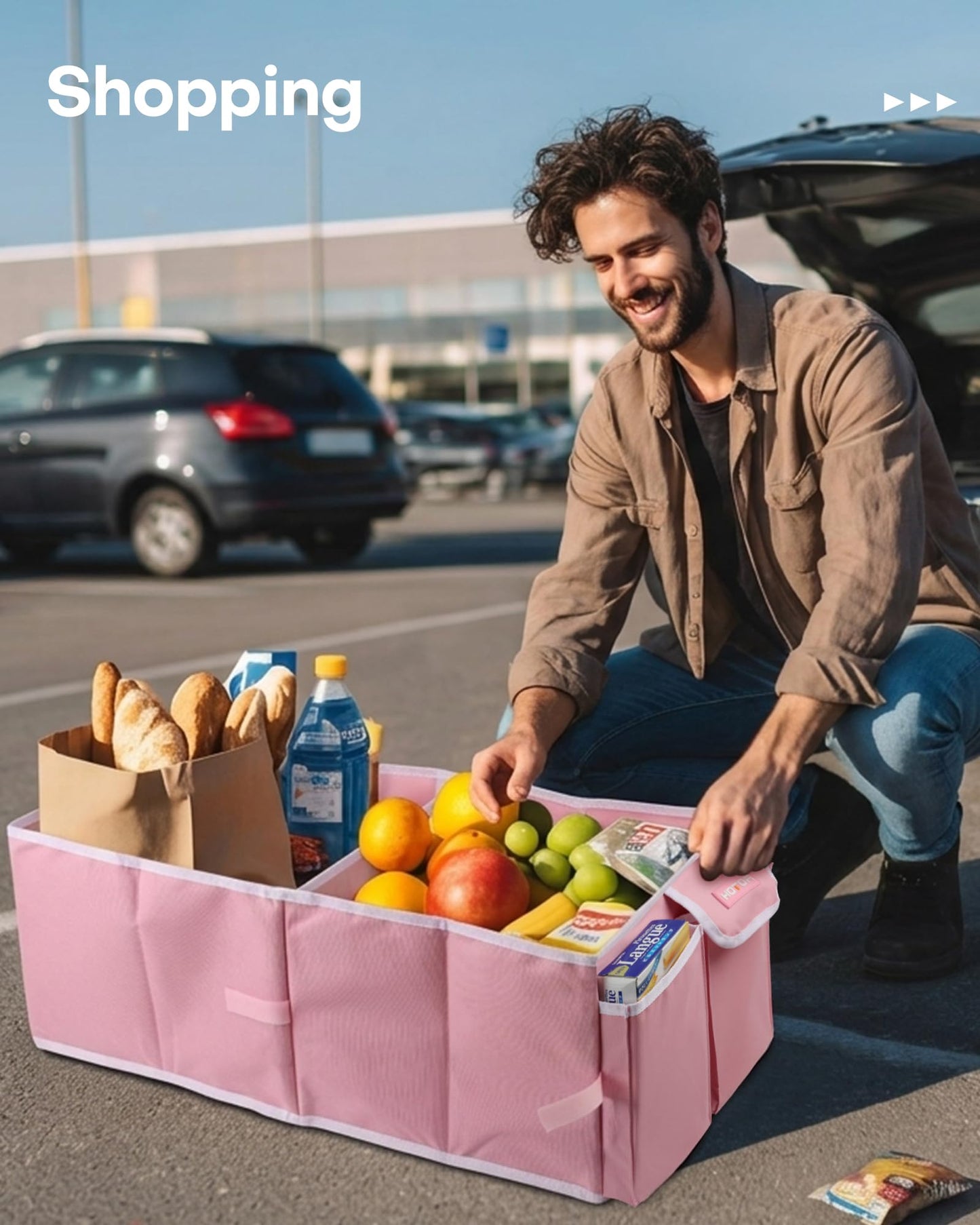 HOTOR Car Boot Oganiser - Auto Trunk Organizer Collapsible 2 Compartments