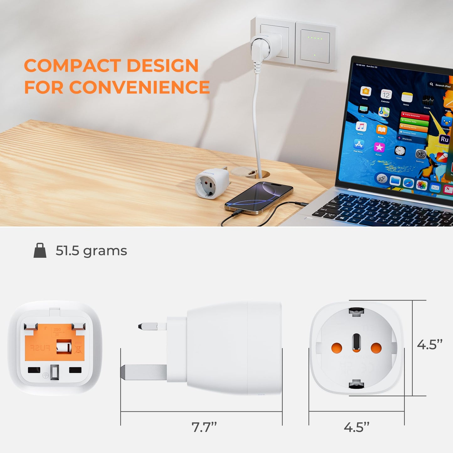 Bigfish Universal Travel Adapter, Travel Plug Adapter Worldwide