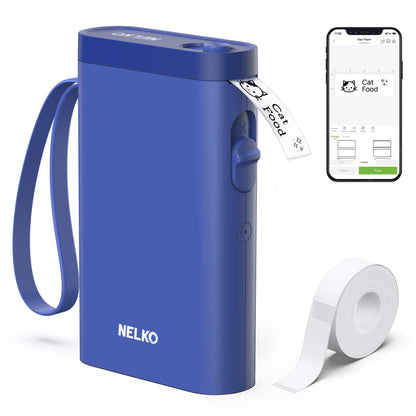 Nelko Label Maker P21 Portable Bluetooth Sticker Printer with Tape, White