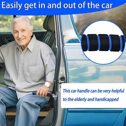 KOUNATSURI Car Door Handle for Elderly Car Assist Support Handle Multifunction Car Door Latch Bar for Seniors and Handicapped Blue and Red