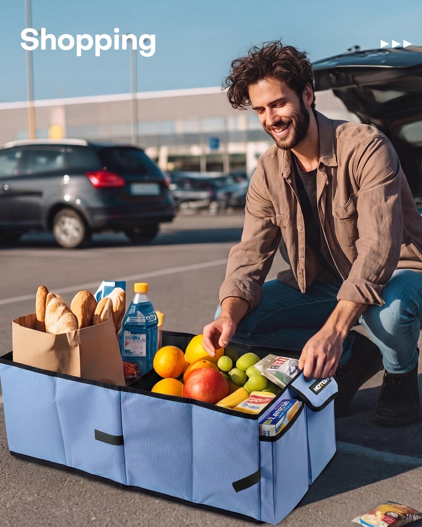 HOTOR Car Boot Oganiser - Auto Trunk Organizer Collapsible 2 Compartments