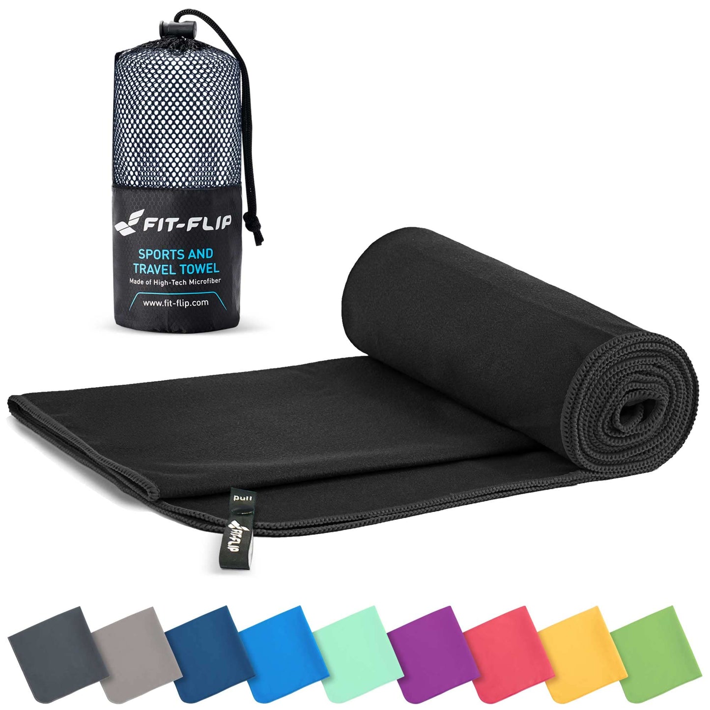 Fit-Flip Microfibre Towel - Compact, Ultra lightweight & Quick dry