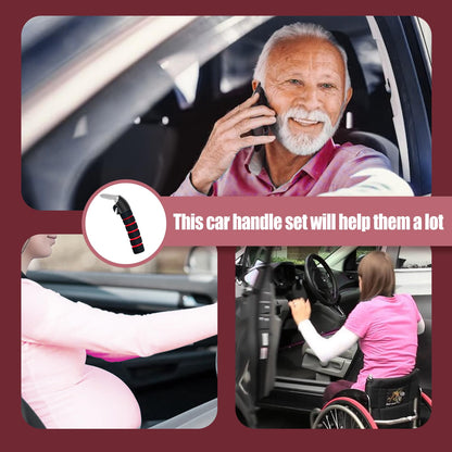 KOUNATSURI Car Door Handle for Elderly Car Assist Support Handle Multifunction Car Door Latch Bar for Seniors and Handicapped Blue and Red