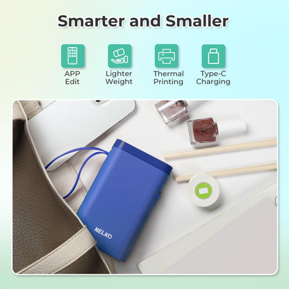 Nelko Label Maker P21 Portable Bluetooth Sticker Printer with Tape, White