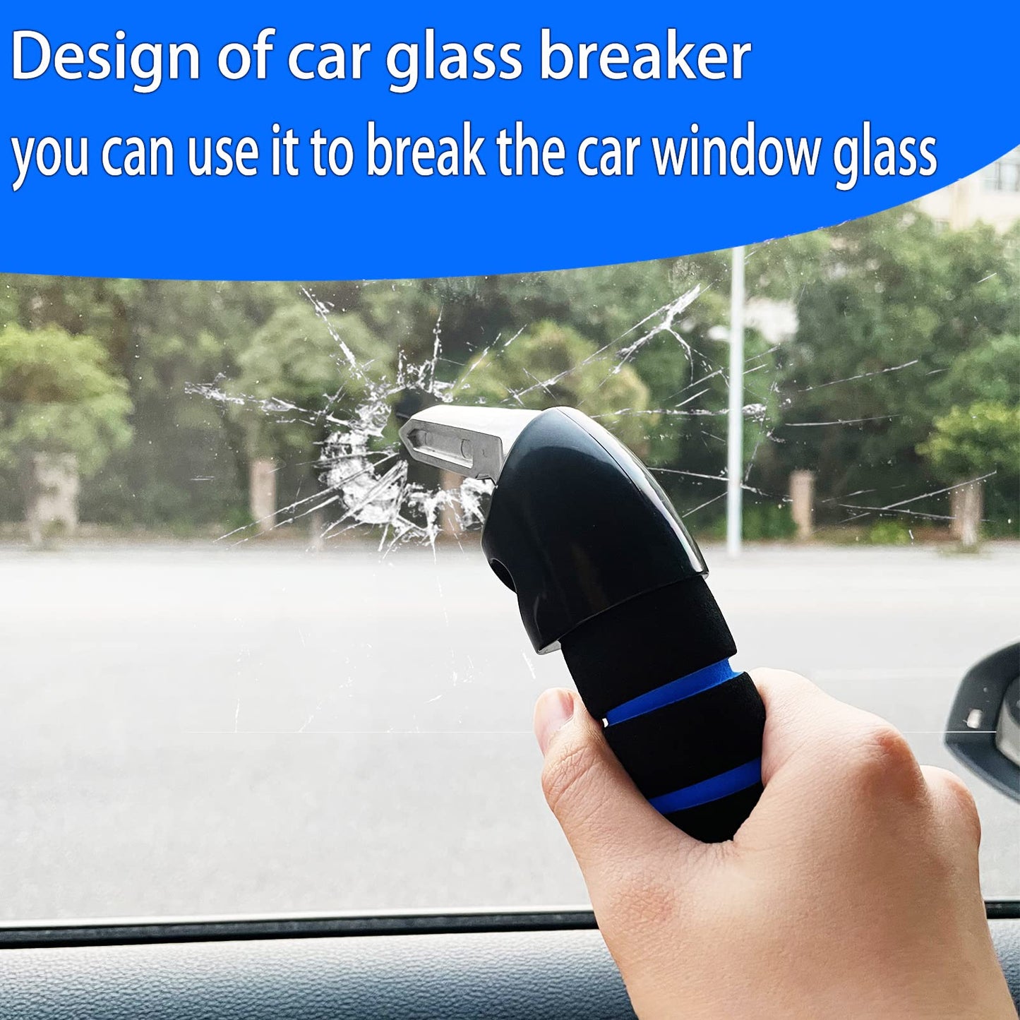 KOUNATSURI Car Door Handle for Elderly Car Assist Support Handle Multifunction Car Door Latch Bar for Seniors and Handicapped Blue and Red