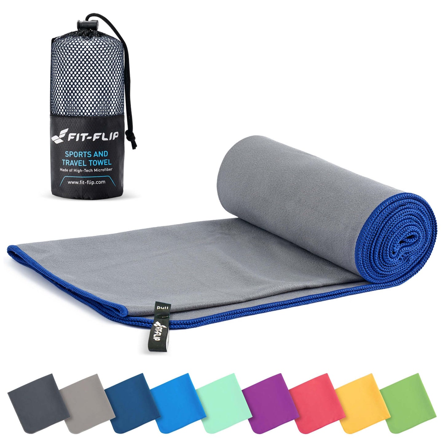 Fit-Flip Microfibre Towel - Compact, Ultra lightweight & Quick dry