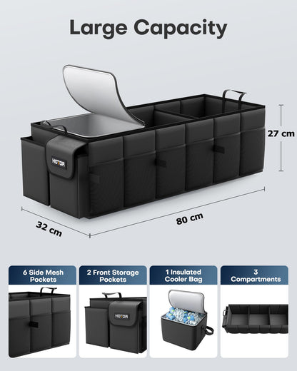 HOTOR Car Boot Oganiser - Auto Trunk Organizer Collapsible 2 Compartments