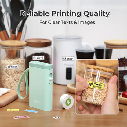 Nelko Label Maker P21 Portable Bluetooth Sticker Printer with Tape, White