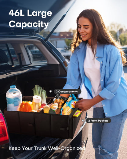 HOTOR Car Boot Oganiser - Auto Trunk Organizer Collapsible 2 Compartments