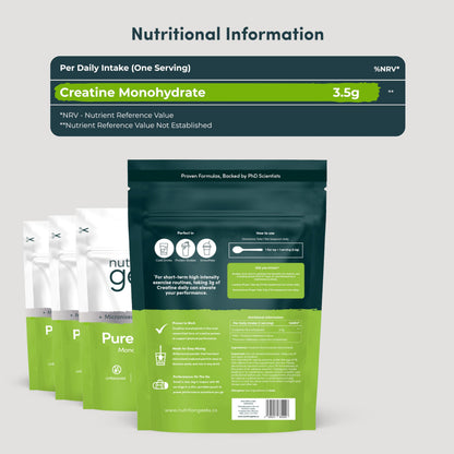 Pure Creatine Monohydrate Powder - 315g (90 Servings) - Easy Dissolve Creatine Powder, Unflavoured & Micronised (Not Creatine Gummies or Creatine Tablets), Vegan Creatine for Women and Men