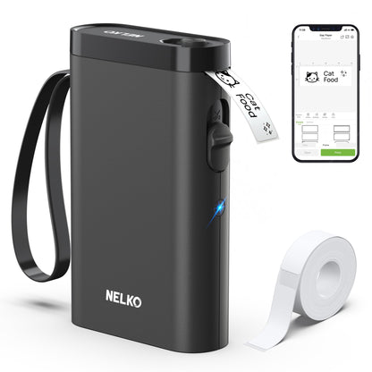 Nelko Label Maker P21 Portable Bluetooth Sticker Printer with Tape, White