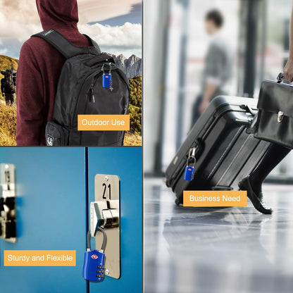 Diyife TSA Approved Luggage Locks with Flexible Steel Cable, Easy to Set up