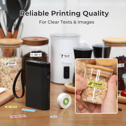 Nelko Label Maker P21 Portable Bluetooth Sticker Printer with Tape, White