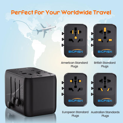 Bigfish Universal Travel Adapter, Travel Plug Adapter Worldwide