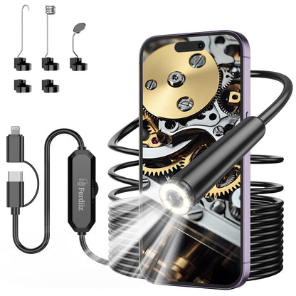 1920P HD Endoscope Inspection Camera, 32.8ft Semi-Rigid Camera