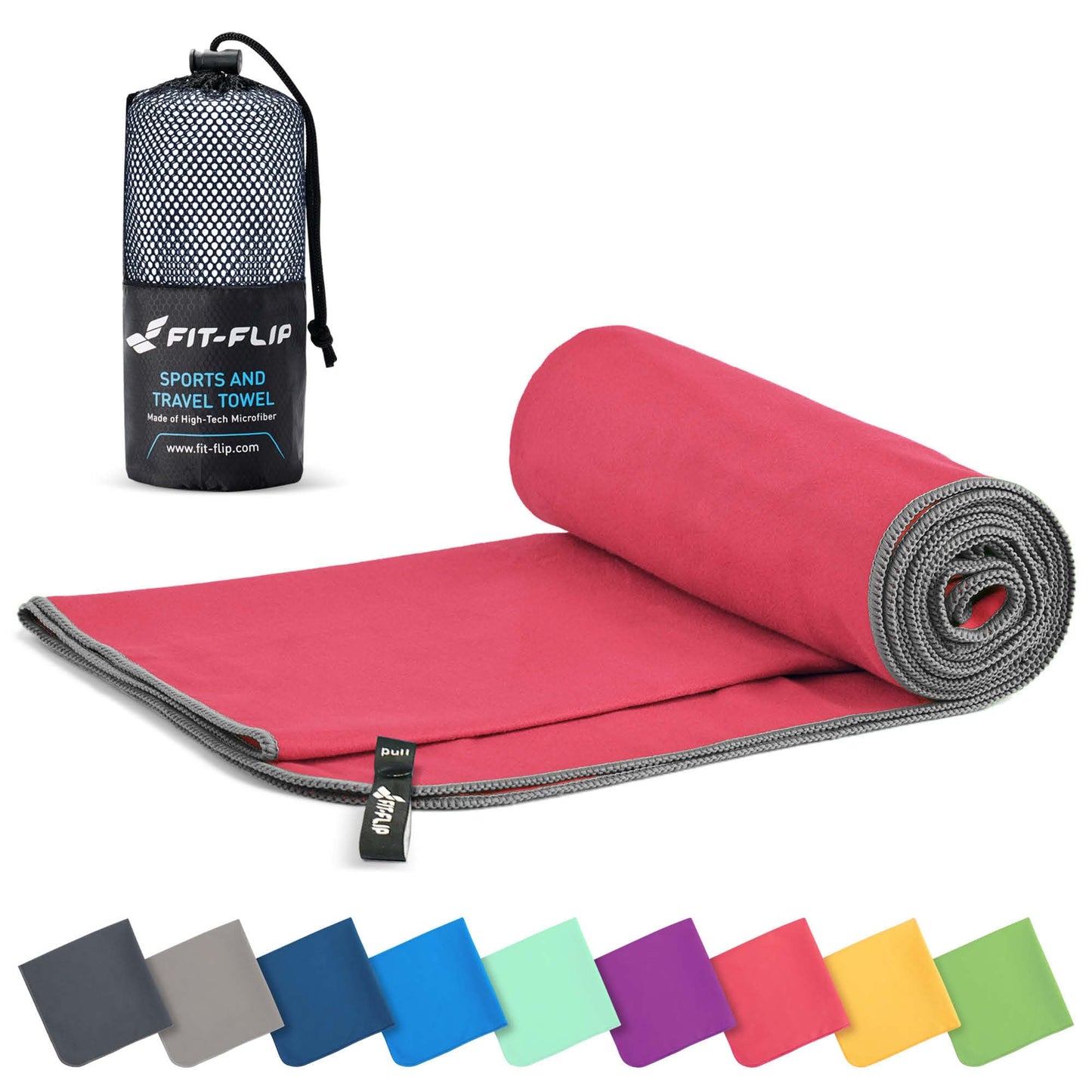 Fit-Flip Microfibre Towel - Compact, Ultra lightweight & Quick dry