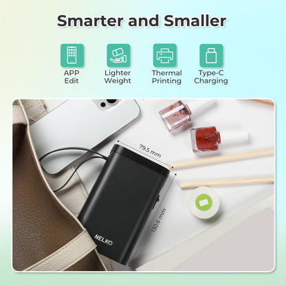 Nelko Label Maker P21 Portable Bluetooth Sticker Printer with Tape, White
