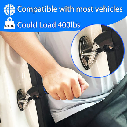 KOUNATSURI Car Door Handle for Elderly Car Assist Support Handle Multifunction Car Door Latch Bar for Seniors and Handicapped Blue and Red