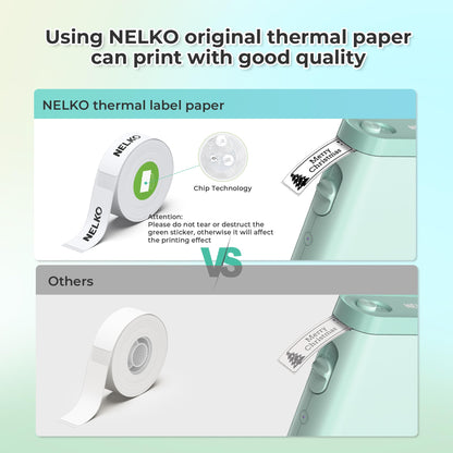 Nelko Label Maker P21 Portable Bluetooth Sticker Printer with Tape, White