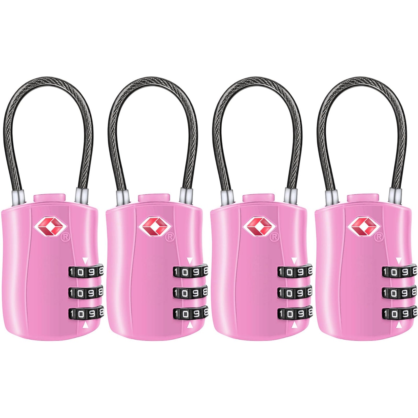 Diyife TSA Approved Luggage Locks with Flexible Steel Cable, Easy to Set up