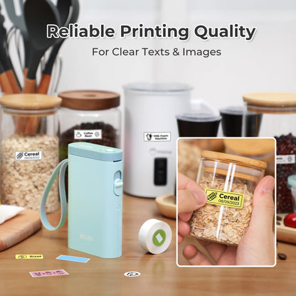 Nelko Label Maker P21 Portable Bluetooth Sticker Printer with Tape, White