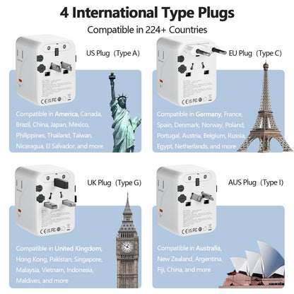 Bigfish Universal Travel Adapter, Travel Plug Adapter Worldwide